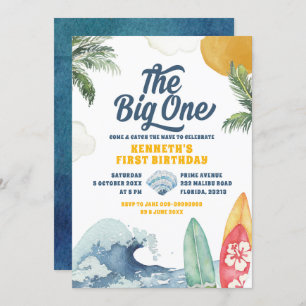 Surf Beach Summer Big One Primeiro Convite de Aniv