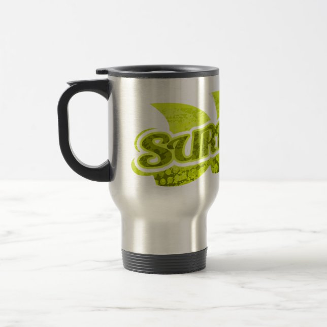 Surf brilhante caneca de viagem surfer verde (Esquerda)