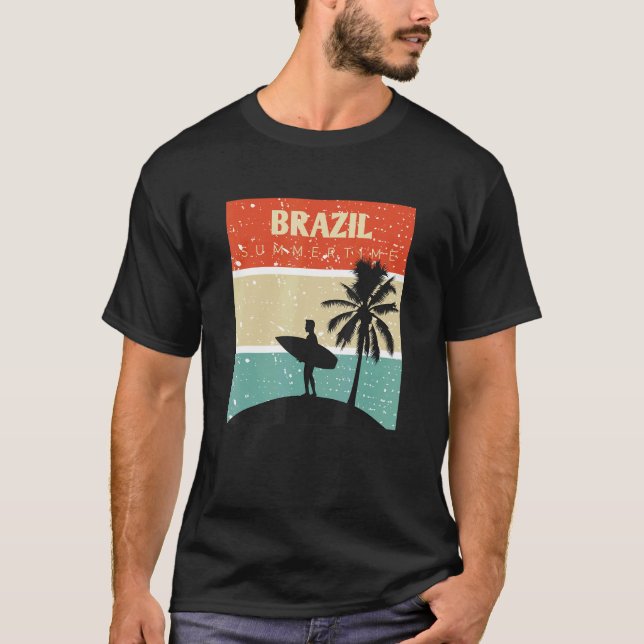 Surf Camisa Brasil surfando no Rio de Janeiro Bras (Frente)