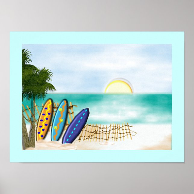 Surf Conselhos Beach Sunny Sea View Poster Impress (Frente)