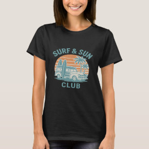 Surf e Sun Club Retro Woody Surfboard T-Shirt