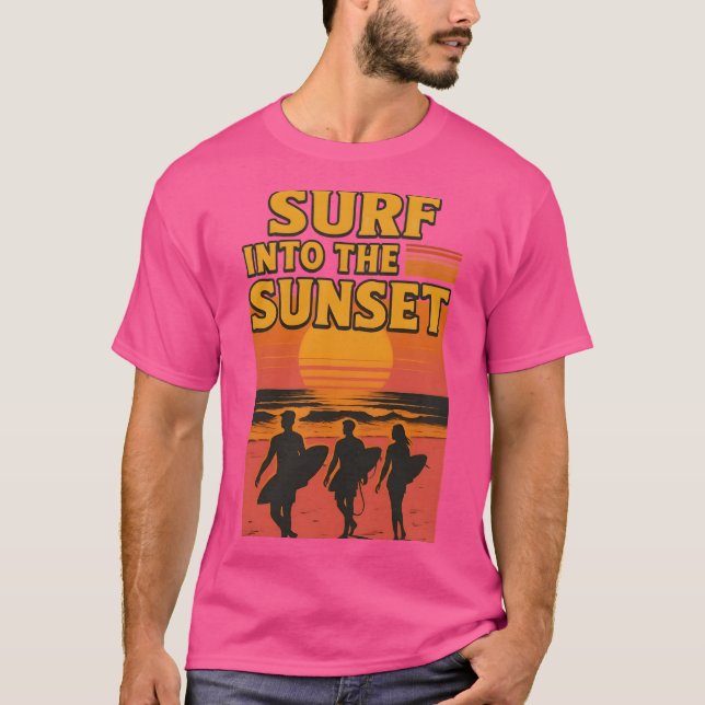 Surf Into the Sunset - Vintage Surfing t-shirt  (Frente)