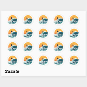 Surf Mais 🌊 Adesivo de Motivação do Surf Sunset