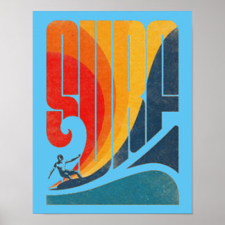 Surf, poster de navegação de vintage, arte na pare