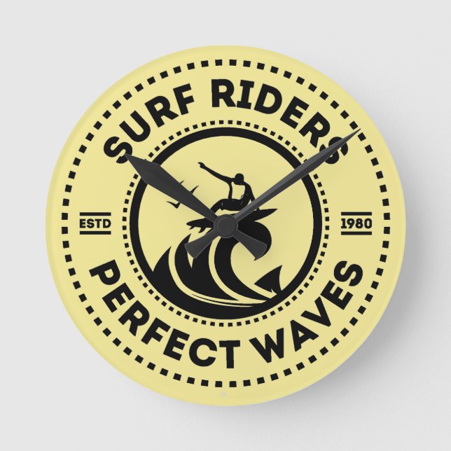 Surf Riders - Relógio de Parede do Crachá Retroati (Frente)