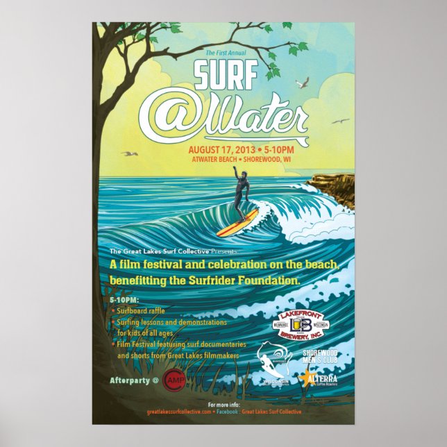 Surf @Water Poster - 15" x 23" (Frente)