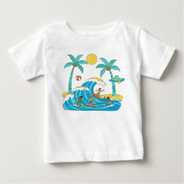 Surf & Waves – Camiseta Cartoon Praia Baby