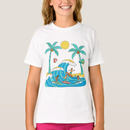 Surf & Waves – Camiseta de Menina de Praia de Dese