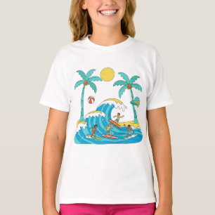 Surf & Waves – Camiseta de Menina de Praia de Dese
