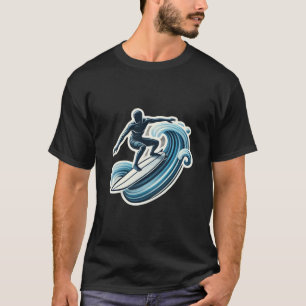 Surfar capturando uma t-shirt de onda