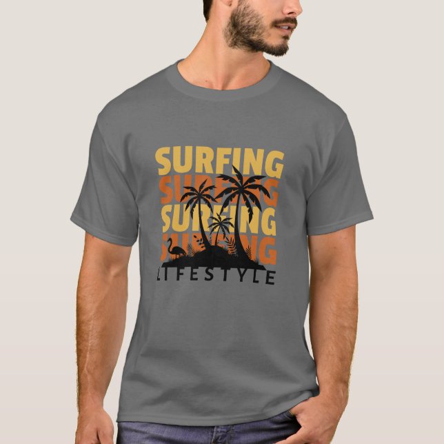 Surfar em T-Shirt Estilo de Vida (Frente)
