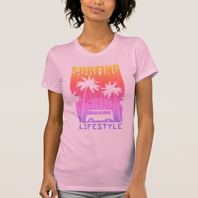 Surfar em T-Shirt Estilo de Vida (Frente)