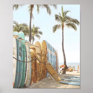 Surfboard Impressão Beach Wall Art Photo Coastal I