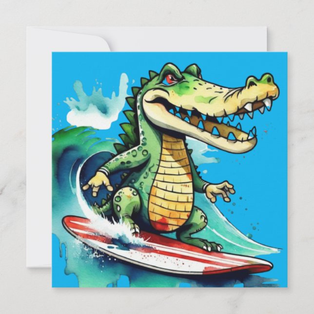 Surfe de crocodilo engraçado (Frente)