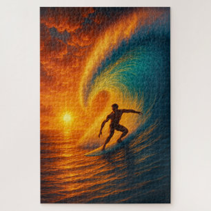 Surfer de Onda Epic Sunset - Quebra-cabeça de serr