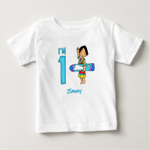 Surfer Dude primeiro aniversario Baby T-Shirt