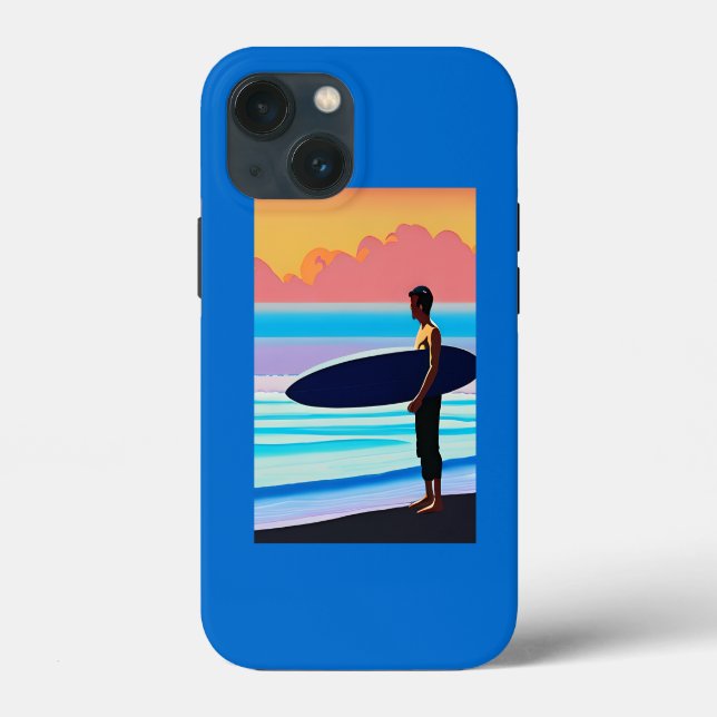 Surfer em uma praia no Sunset (Verso)
