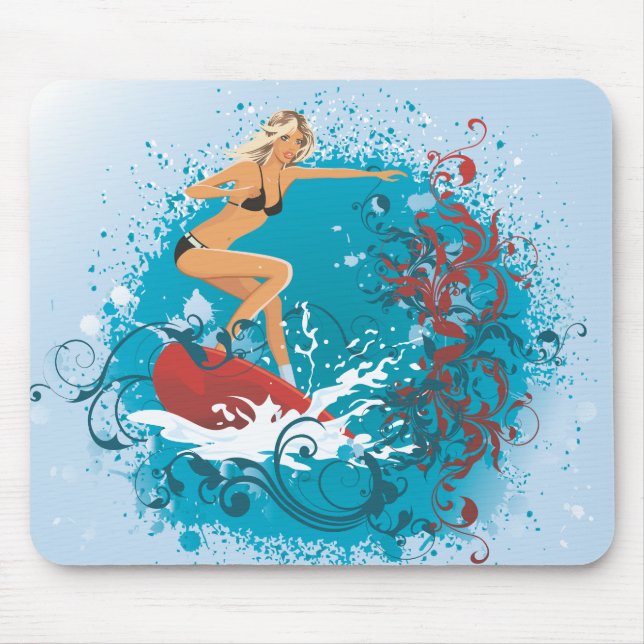 Surfer Girl 1 Mousepad (Frente)