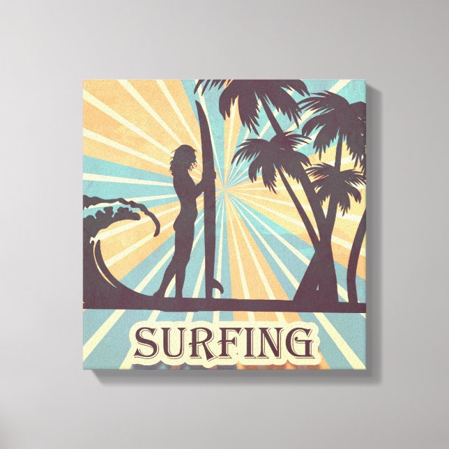 Surfer Girl Canvas Art (Frente)