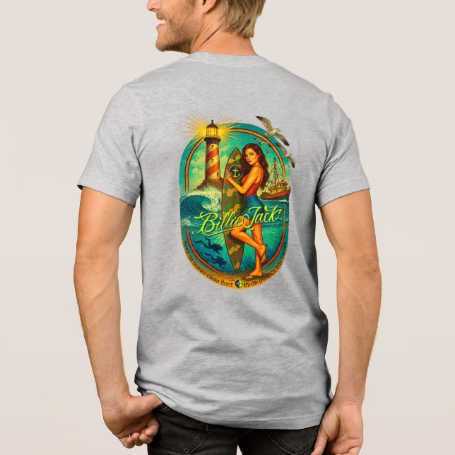 Surfer Girl frente, camisa Premium (Verso)