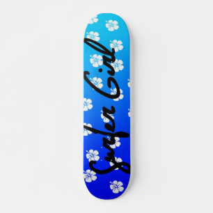 Surfer Girl Skateboard em azul