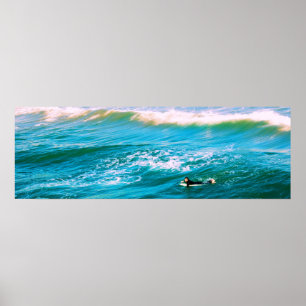 Surfer Lookin' for a Wave Poster - 12x36