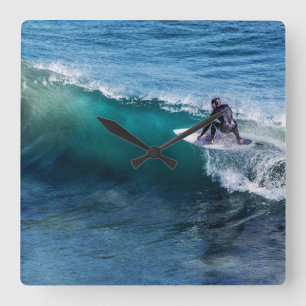 Surfer - Relógio de Parede Quadrado - HAMbyWhiteGl
