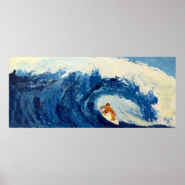 Surfer Surfing Blue Wave Ocean Poster