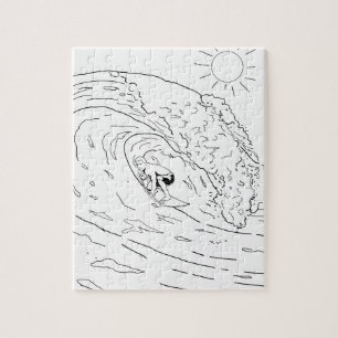 Surfing Adult Coloring Quebra-cabeça