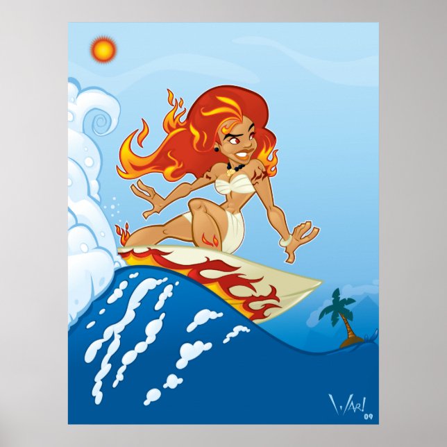 Surfing Pele Poster (Frente)