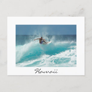 Surfista em um cartão postal branco Havaí