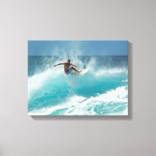 Surfista em um impressão grande das canvas da ond