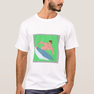 Surfista numa t-shirt de onda