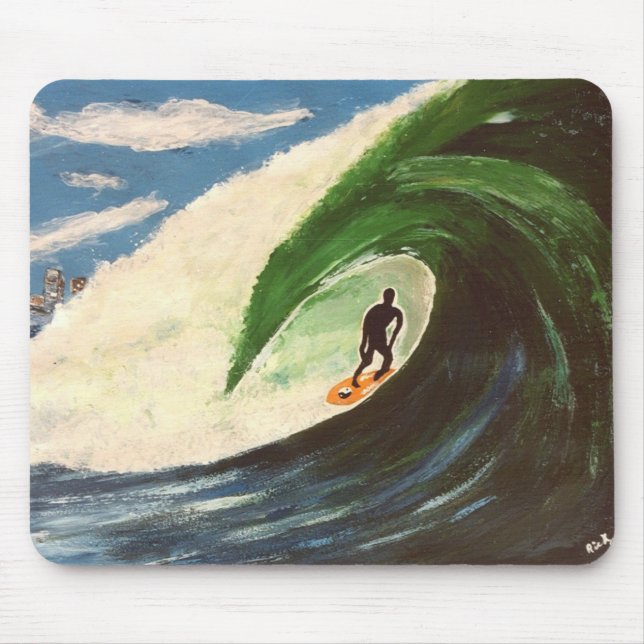 Surfista surfando a onda de oceano MousePad do (Frente)