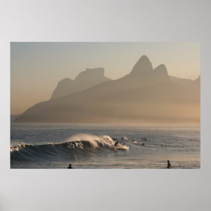 "Surfistas em Arpoador, grande poster de Rio de