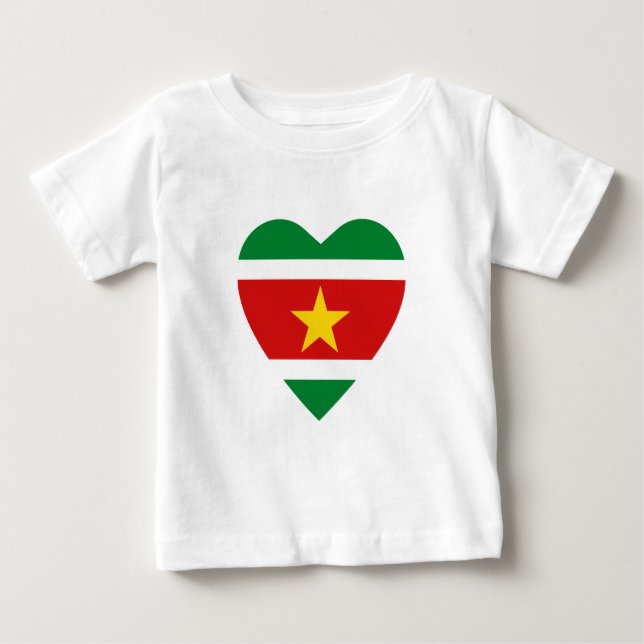 Suriname Flag Heart T-Shirt (Frente)
