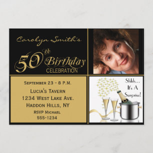 Surpreenda 50th convites de festas de aniversários