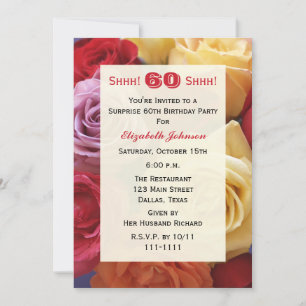 Surpreenda 60th rosas do convite de aniversário