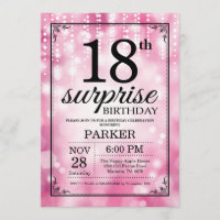 Surpreenda o 18o brilho do rosa do convite do