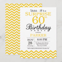 Surpreenda o 60th amarelo Chevron do convite do