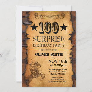 Surpresa 100º Convite de Aniversário do Oeste