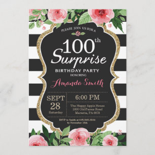 Surpresa 100º Convite de Aniversário Mulheres Fl