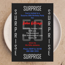 Surpresa 50º Convite de aniversário 50