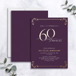 Surpresa 60 e fabulosa folha de aniversário roxa e<br><div class="desc">É seu aniversário especial, e é hora de comemorar! Você quer jogar o melhor baluarte na cidade? Certifique-se de que começa com o mais alto estilo com este Surpresa 60 e Fabuloso Convite à Foil de Aniversário Dourado e Roxo. Certamente dará o tom para uma celebração glamourosa. Este belo convite...</div>