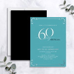 Surpresa 60 e fabulosa Turquesa e Silver Aniversár<br><div class="desc">É seu aniversário especial, e é hora de comemorar! Você quer jogar o melhor baluarte na cidade? Certifique-se de que comece com o maior estilo com este Surpresa 60 e Fabuloso Convite à Foil de Aniversário Turquesa e Silver. Certamente dará o tom para uma celebração glamourosa. Este belo convite apresenta...</div>