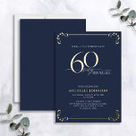 Surpresa 60 e fabuloso aniversário azul e Dourado<br><div class="desc">É seu aniversário especial, e é hora de comemorar! Você quer jogar o melhor baluarte na cidade? Certifique-se de que começa com o mais alto estilo com este Surpresa 60 e Fabuloso Convite Azul e Dourado à Folha de Aniversário. Certamente dará o tom para uma celebração glamourosa. Este belo convite...</div>