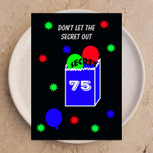Surpresa 75º Convite de aniversário SECRET