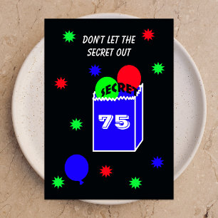 Surpresa 75º Convite de aniversário SECRET