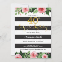 Surpresa aniversário de 40 anos de Convite Mulhere