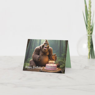 Surpresa Bigfoot Birthday - Cartão de Sasquatch Bo